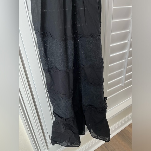 Free People Intimately Isabella Button Front Tiered Lace Maxi Slip Dress XS - Picture 13 of 13